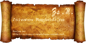 Zsivanov Magdaléna névjegykártya
